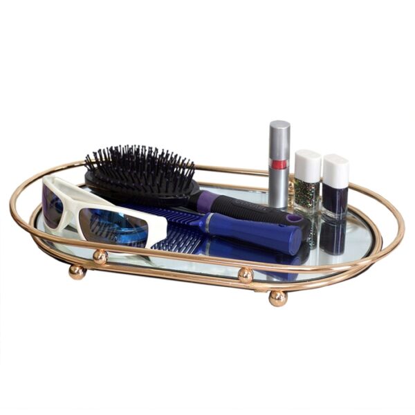 Vanity Tray With Mirror Gold
