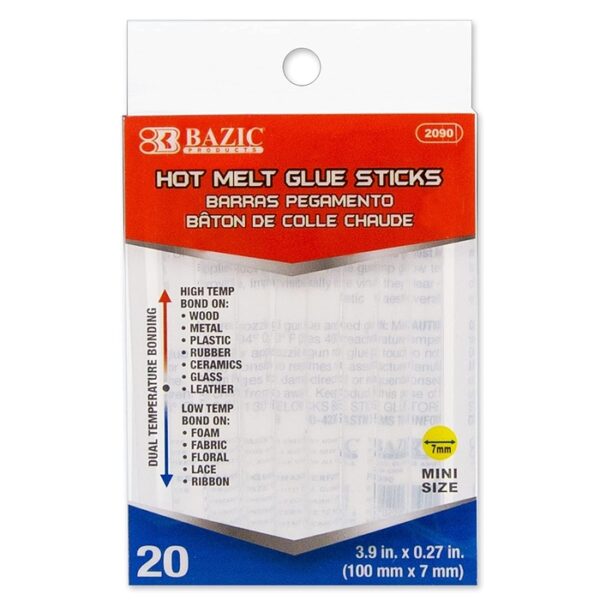 3.9"x0.27" Dual Temp Mini Hot Melt Glue Sticks 20B