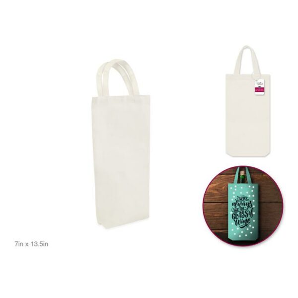 7"x 13.5"x1.75" Diy Bottle Bag With Canvas Handle