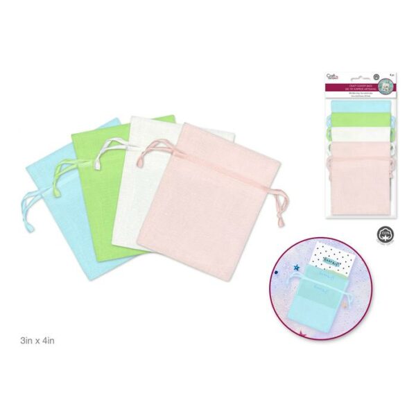 3"x4" Craft Goody Bags x4 Mesh Cotton Pastel Asst