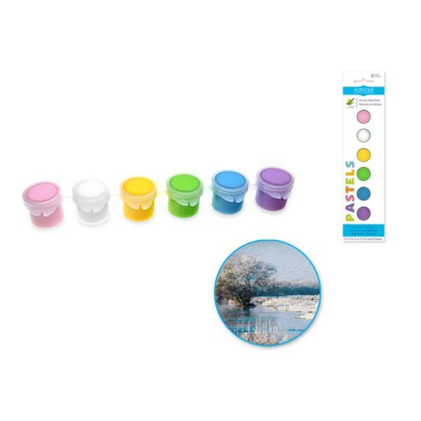 30ml Acrylique Paint Pots 6x5ml Pastels