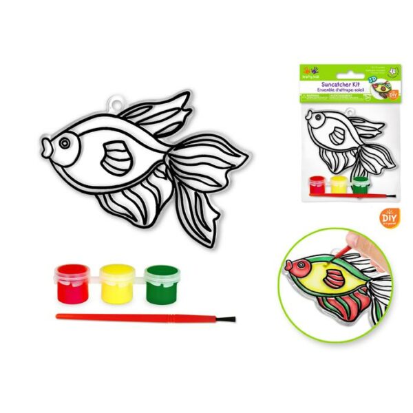 3.5"4.3" Suncatcher W/3 Paint & Applicator Fish