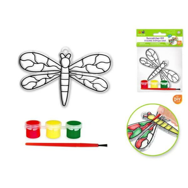 3.5"4.3" Suncatcher W/3 Paint & Applicator Dragonf