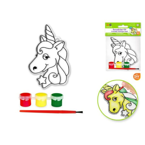 3.5"4.3" Suncatcher W/3 Paint & Applicator Unicorn