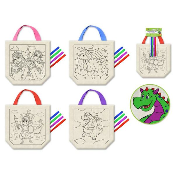 Canvas Goody Bags Enchanted With 4 Marker Assorted