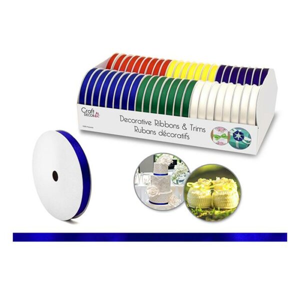Ribbon & Trim Poly Satin 3/8"x5 Yard Assorted Bold