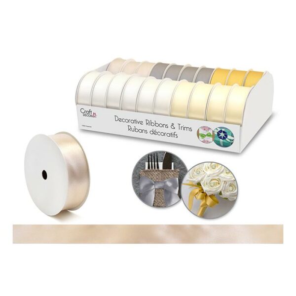 Ribbon & Trim Poly-Satin 1"x3 Yard Asst Elegance