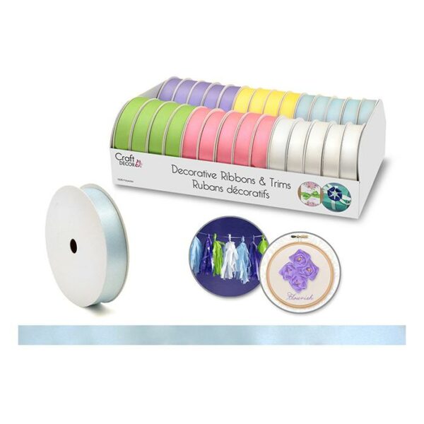 Ribbon & Trim Poly Satin 3/8"x5 Yard Asst Pastel