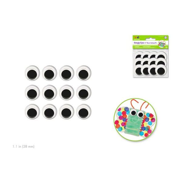 Paste-On Googly Eyes Round 10mm 12 Pack