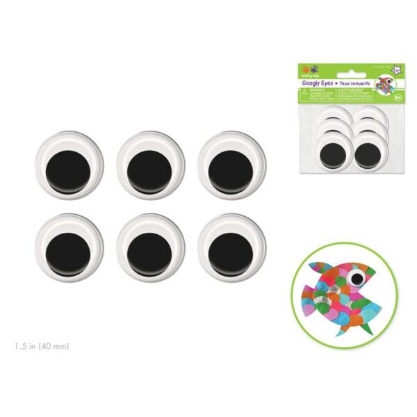 Paste-On Googly Eyes 40mm Assorted Black Standard