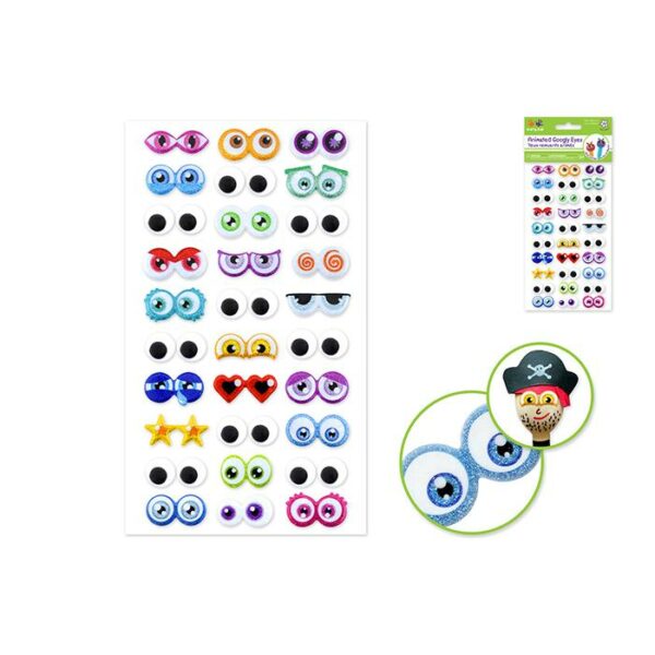Animation Glitter & Googlies 30 Pairs Cartoon