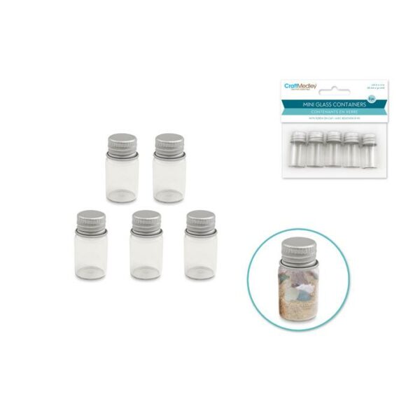 3.3ml Mini Container W/Matte Aluminum Capx5