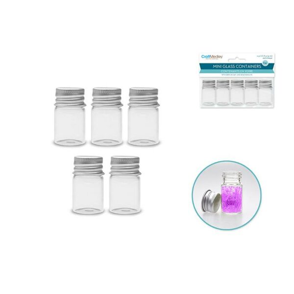9ml Mini Container W/Matte Aluminum Capx5