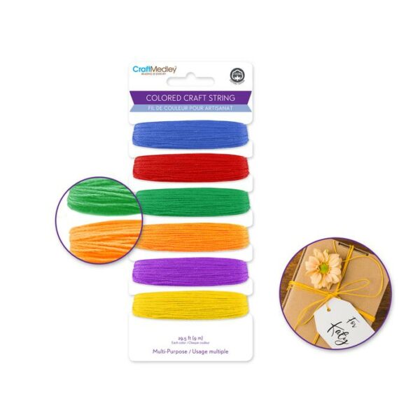 29.5ft Multi-Purpose Colored Craft String Glamour