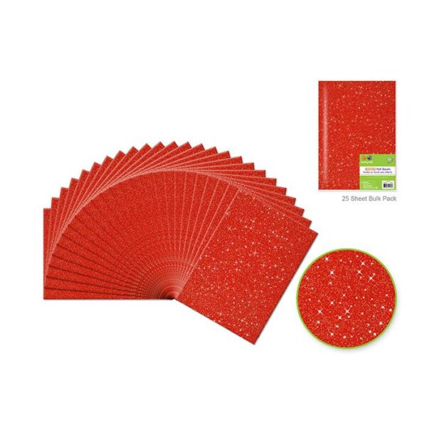 9"x12" Gliter Bar-Coded Sheets Really Red