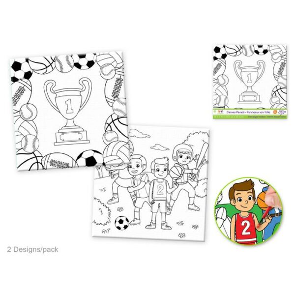 10"x10" Canvas Panel 2 Piece Sport Fan Assorted