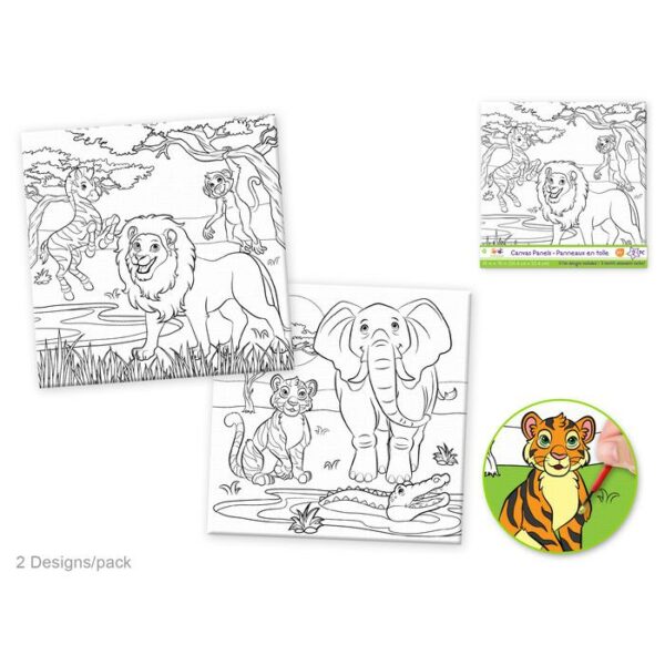 10"x10" Canvas Panel 2 Piece Zoo Pals Assorted