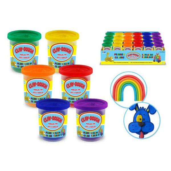 5.Oz Clay-Dough Tub 4-Col Primary Assorted
