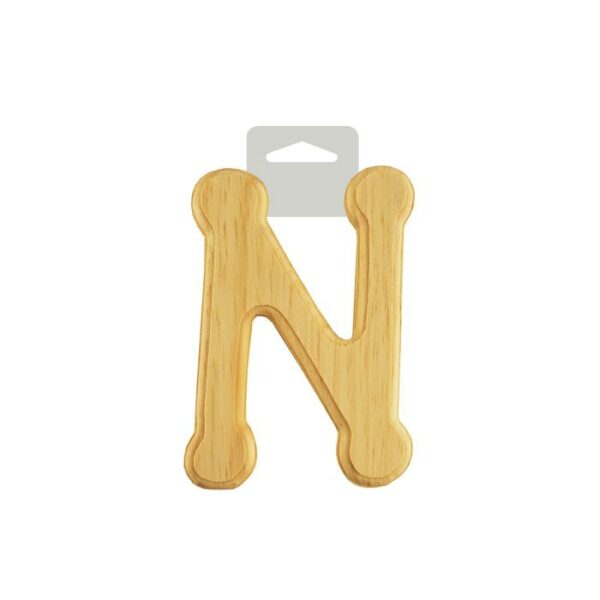 Wood Letters 6" Bevel Cut Natural N