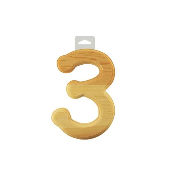 Wood Numbers 6" Bevel Cut Natural 3