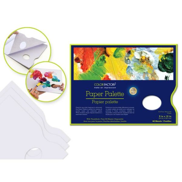 Paper Palette 9"x12" 40 Sheet With Thumbhole 58gsm