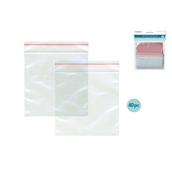 Zipper-Seal Polybags 4"x4" 40 Pieces