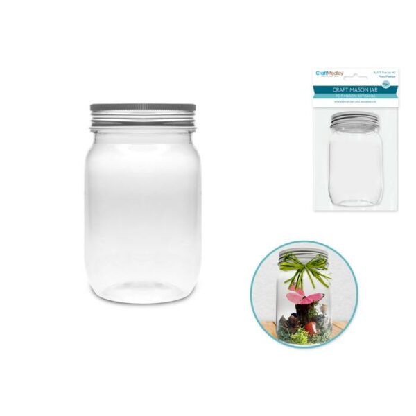 5.5"x10.5cm (248ml) Plastic Mason Jar With Top