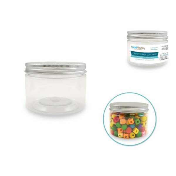 8.5"x6.5cm (335ml) Plastic Wide-Mouth Jar With Top