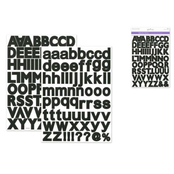Scrapbook Stickers 1 3/16" Alpha Black x126