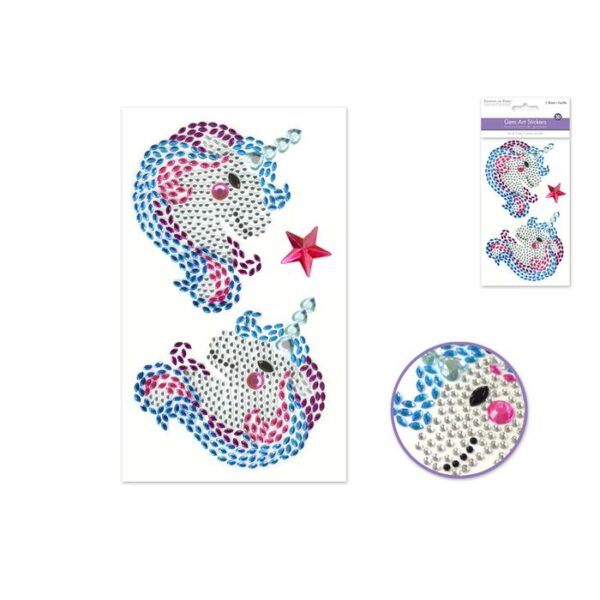 Majestic Unicorn Stickers 3.7"x6.1" Gem Art