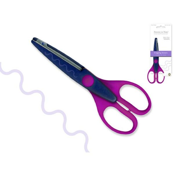 Medium Wave 6.5" Designer Cropping Scissors Metal