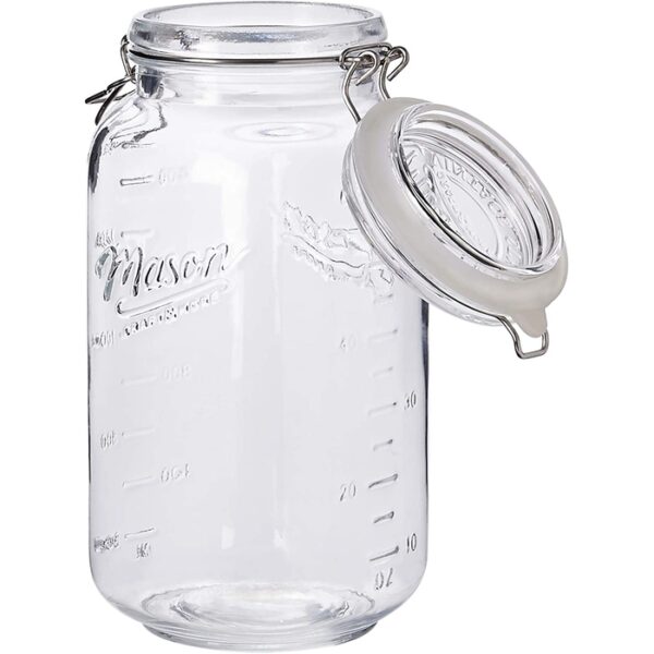 2 Liter Clamp Jar With Lid Clear Black