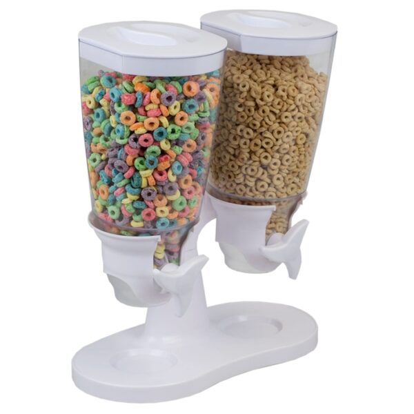 Double Cereal Dispenser White