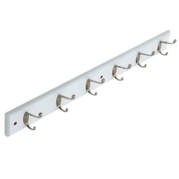 6 Hook Wall Mounted White