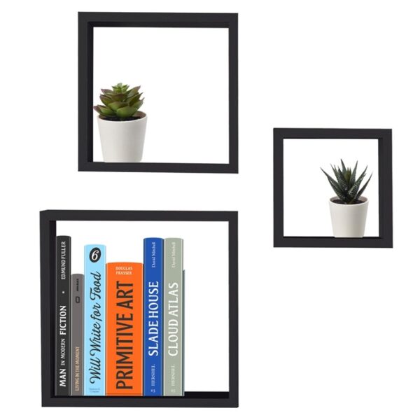 3 Pieces Floting Wall Cubes Black