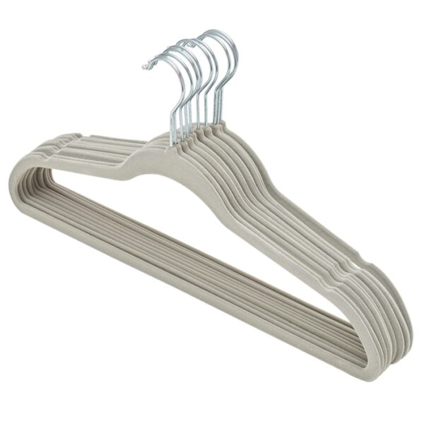 10 Pack Velvet Hanger Grey