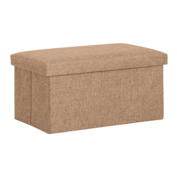 Storage Bench Faux Linen Brown