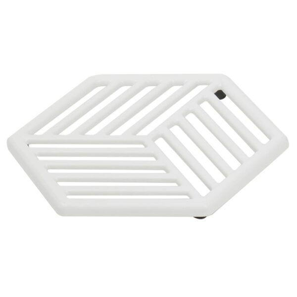 Cast Iron Trivet Lines White