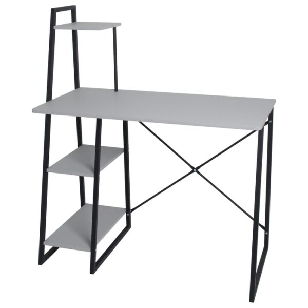 Computer Desk With 2 Shelves Black