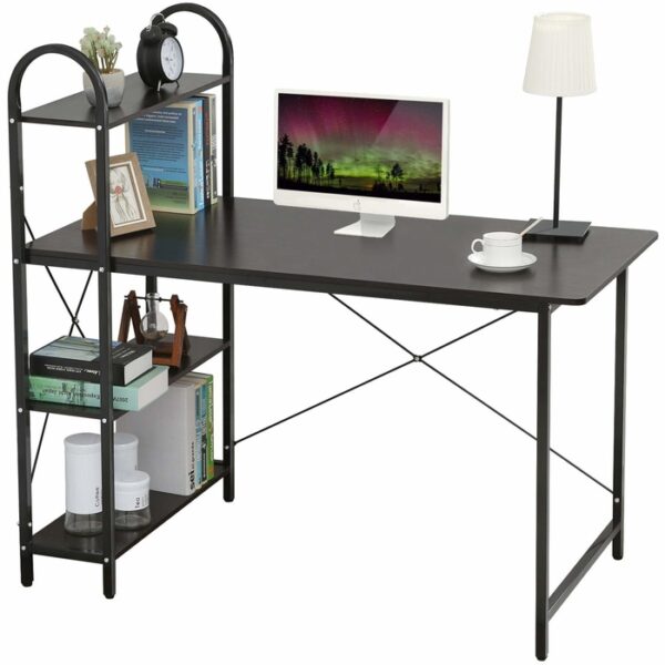 Computer Desk With Shelves Black