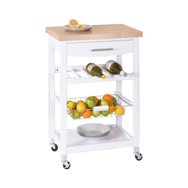 4 Tier Kitchen Trolley With Wood