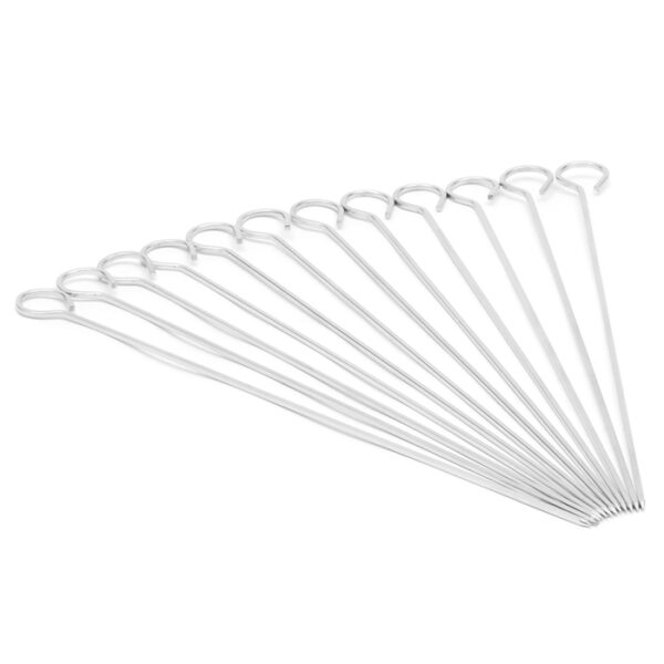 12 Pieces Stainless Steel Bbq Skewers