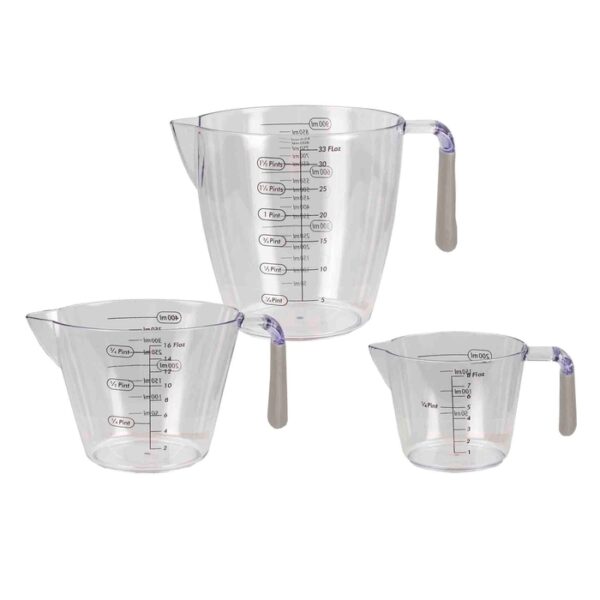 3 Pieces Measuring Cup with Rubber Grip
