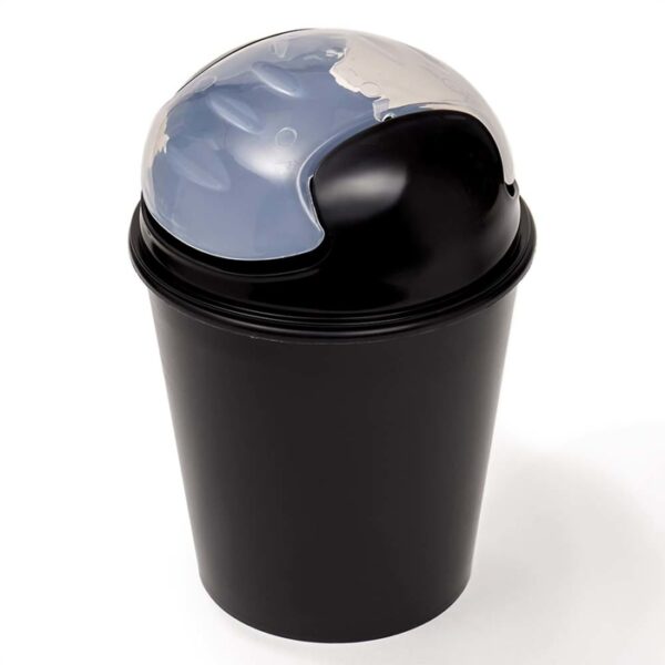 3 Liter Waste Bin Plastic Round Black