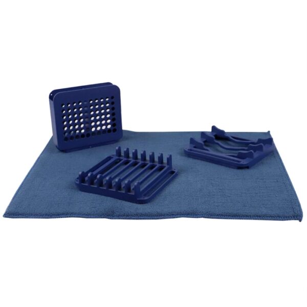 Dish Drying Mat With Rack Indigo