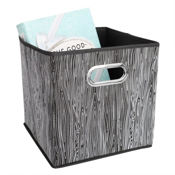 Storage Bin Woodtone White