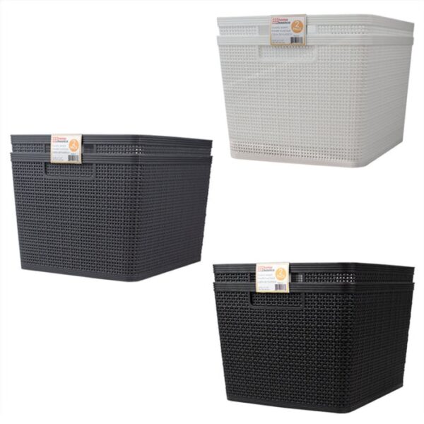 2 Pieces Plastic Basket Set Trellis