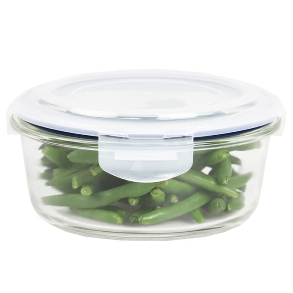 Glass Storage Round Container With Lid 32 Oz