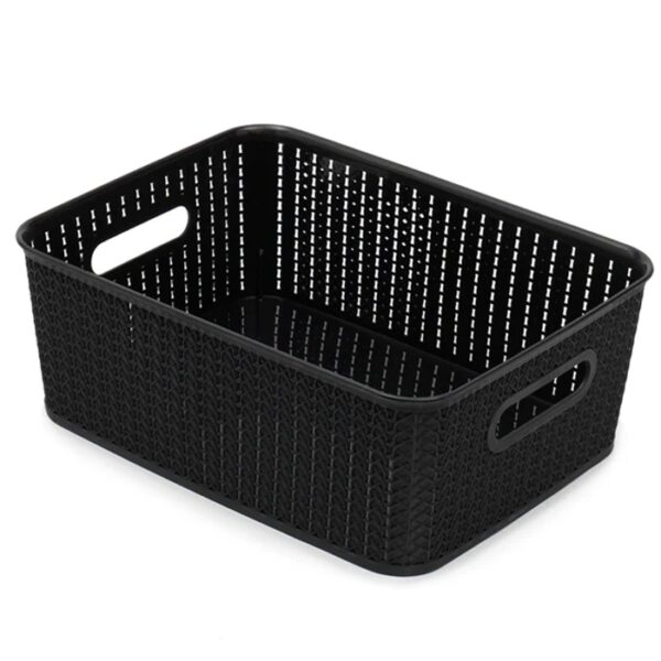 12.5 Liter Plastic Basket Rattan Black