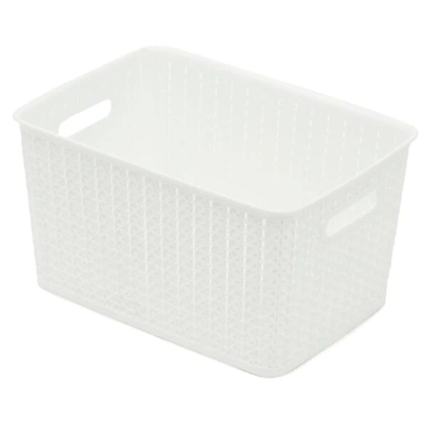 5 Liter Plastic Basket Rattan White
